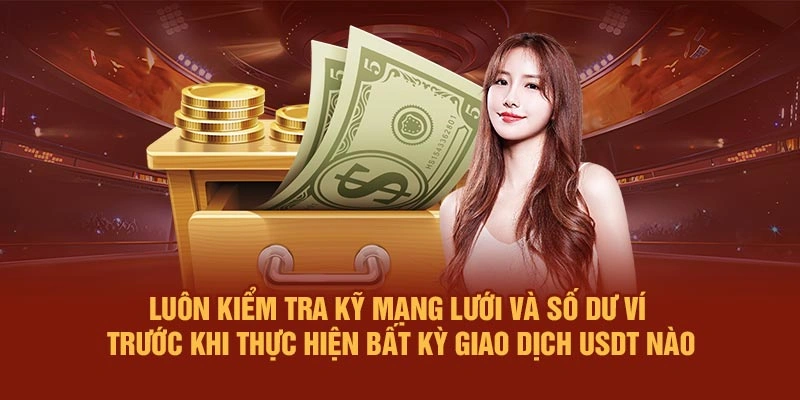Luôn kiểm tra kỹ mạng lưới và số dư ví trước khi thực hiện bất kỳ giao dịch USDT nào
